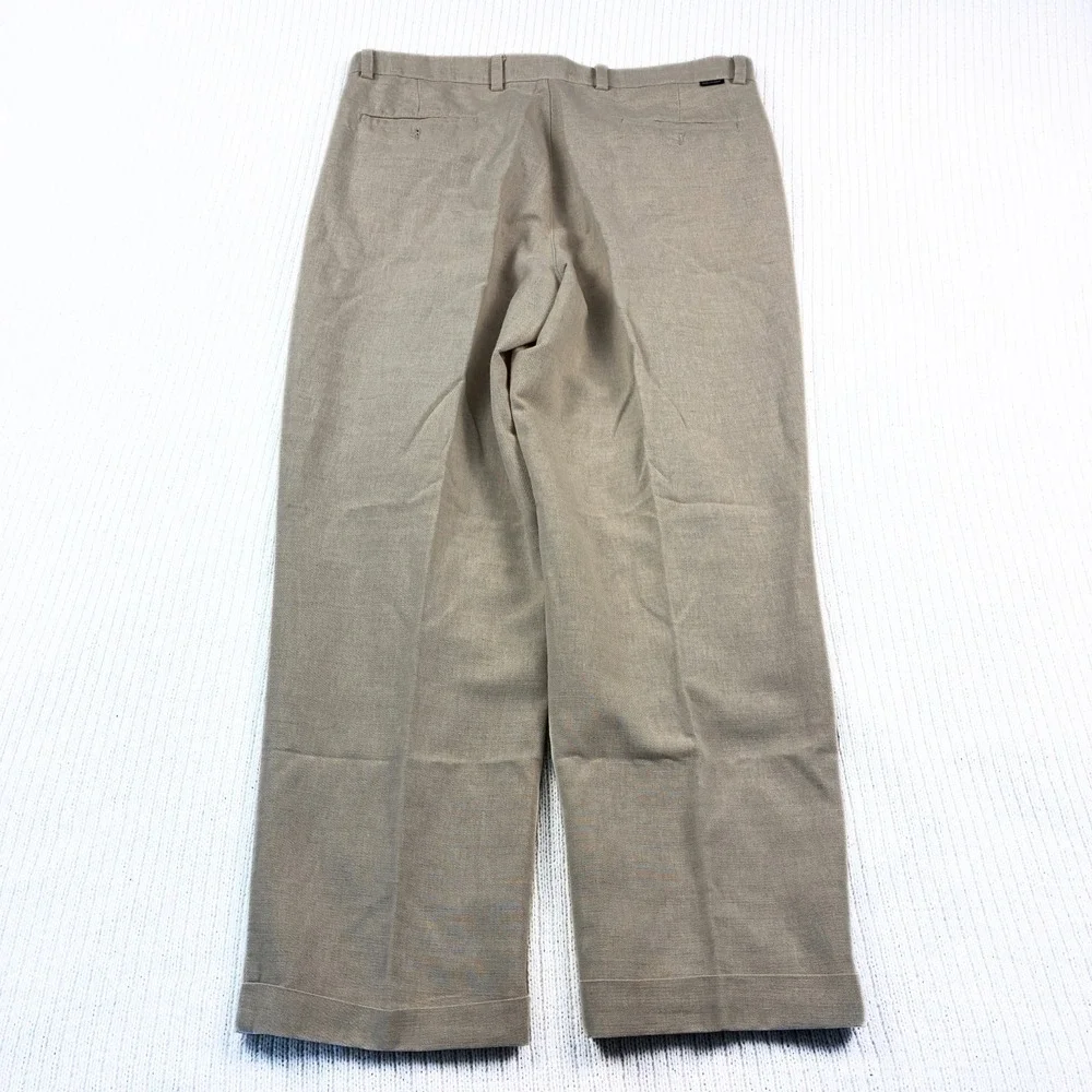 Dockers VTG Linen Cotton Blend Khakis Pants Pleated 37 x 29 (Tagged 38 x 30) 90s